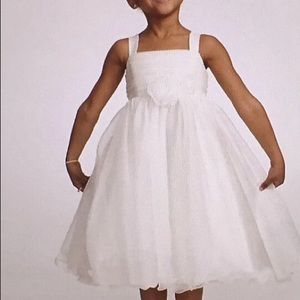 🔥”HP”🔥 KID’S PARTY Tea-Length Organza 3D Flower & Ruffle